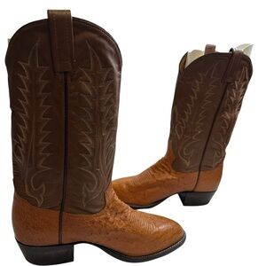 Tony Lama Brown Leather Cowboy Boots
